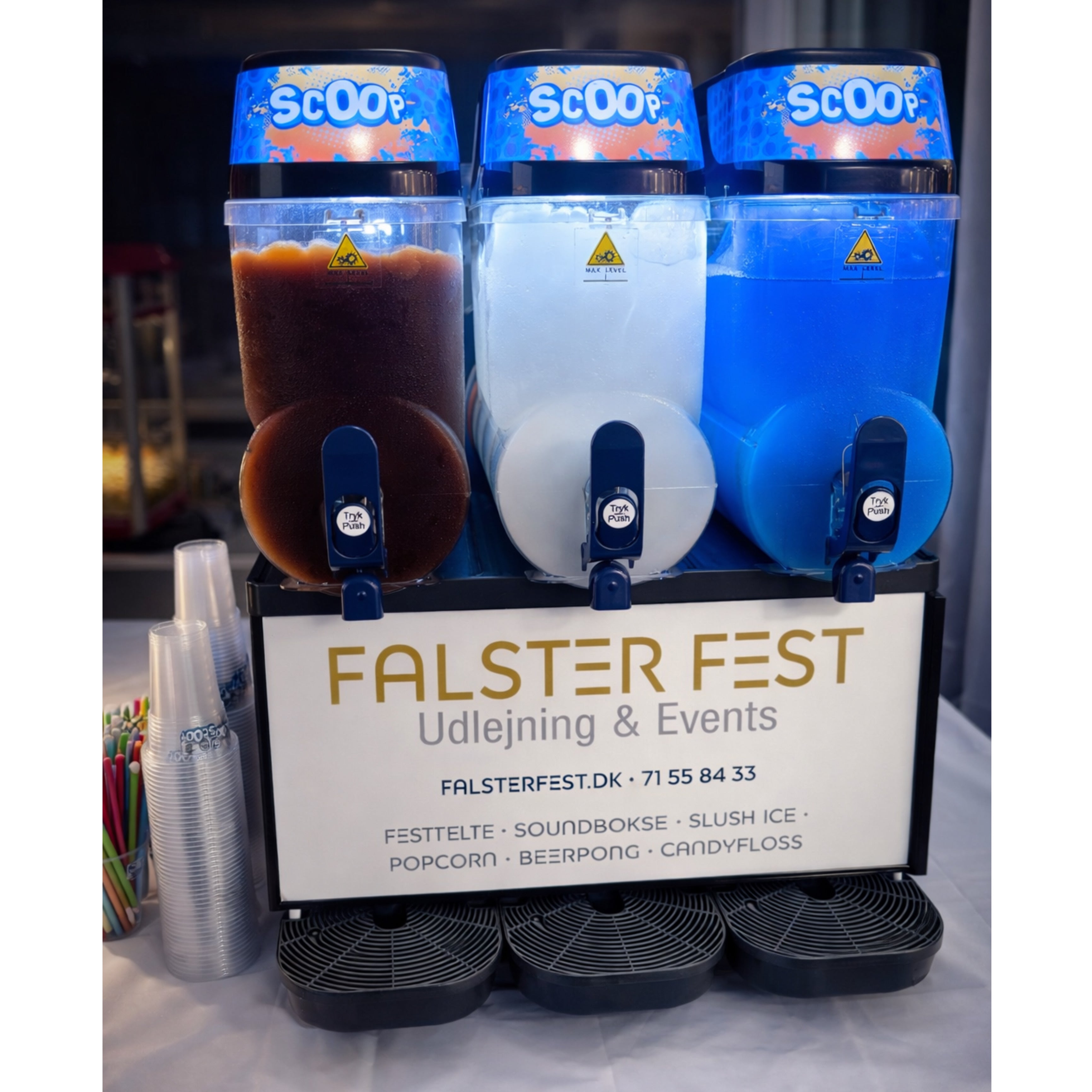 Slush Ice Maskine (3 Kamre) – Udlejning pr. døgn